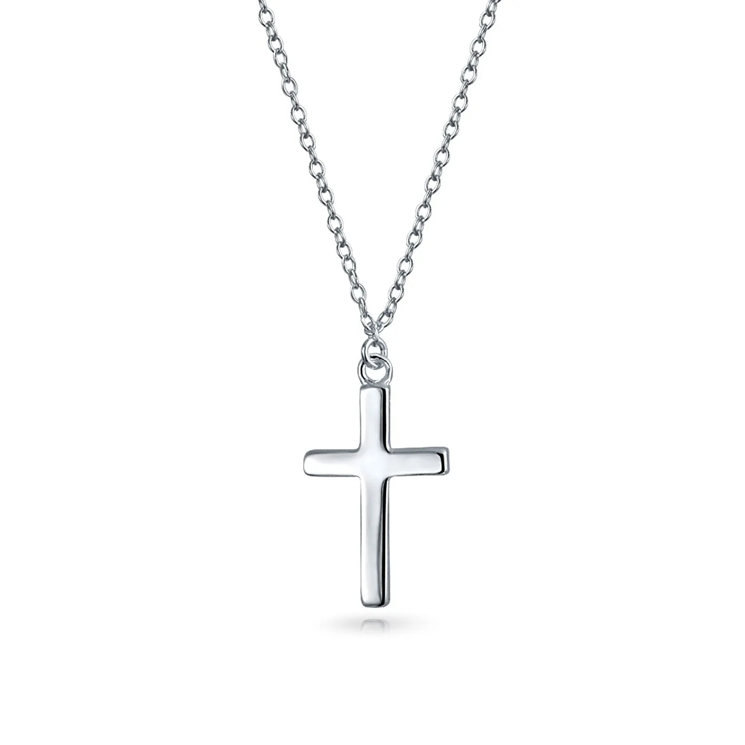Minimalist Religious Cross Pendant Necklace in Rose Gold Plated Sterling Silver