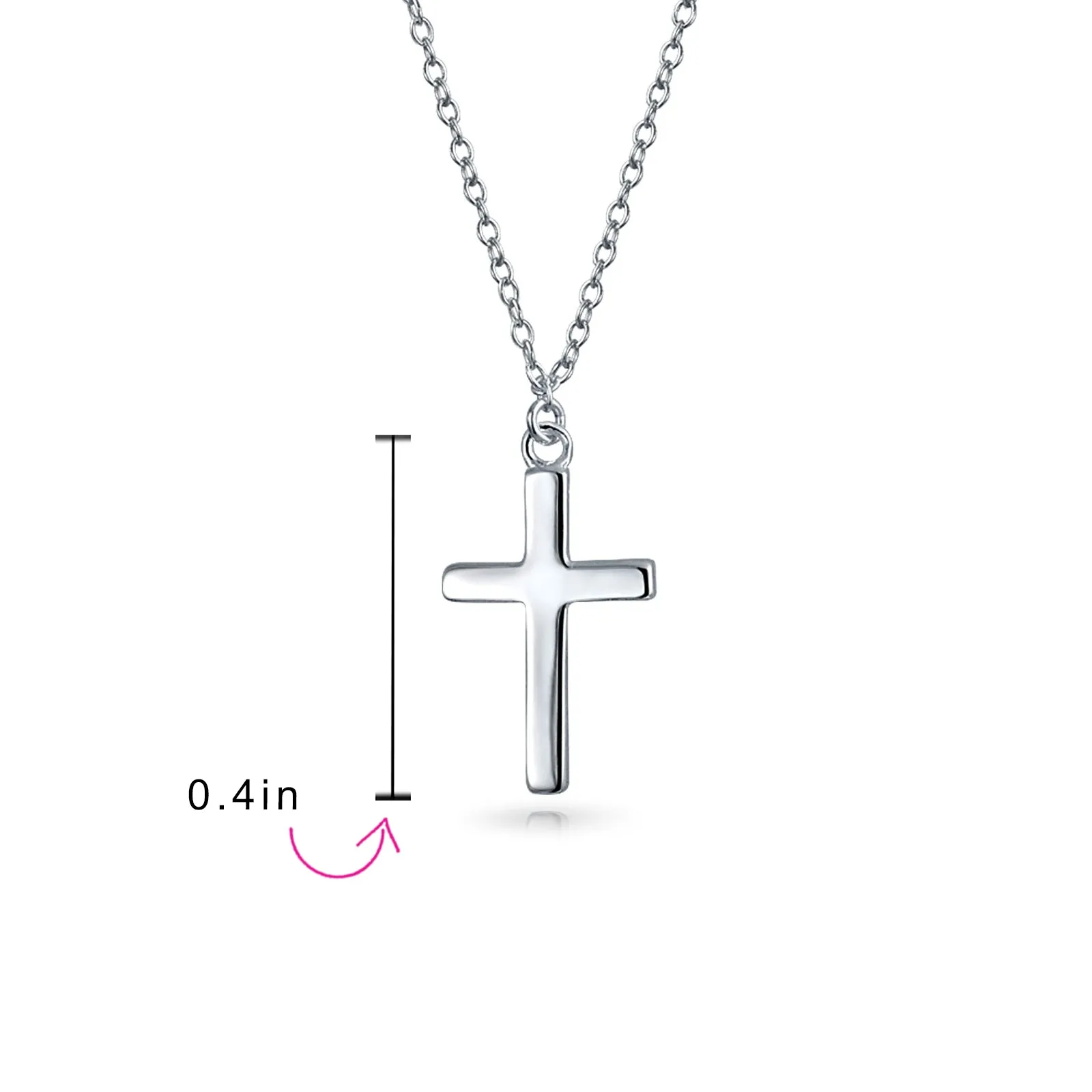 Minimalist Religious Cross Pendant Necklace in Rose Gold Plated Sterling Silver