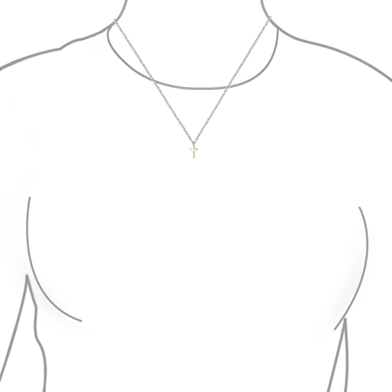 Minimalist Religious Cross Pendant Necklace in Rose Gold Plated Sterling Silver