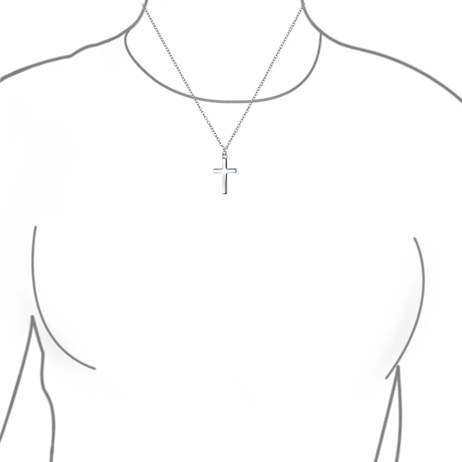 Minimalist Religious Cross Pendant Necklace in Rose Gold Plated Sterling Silver