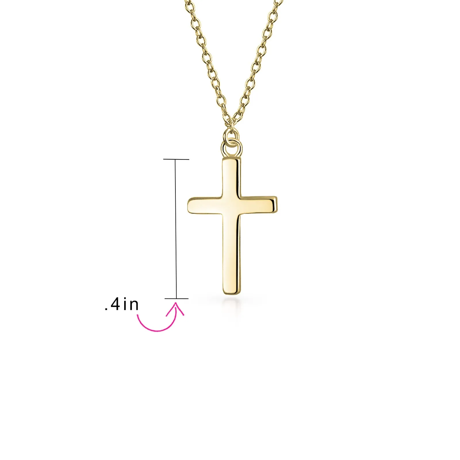Minimalist Religious Cross Pendant Necklace in Rose Gold Plated Sterling Silver